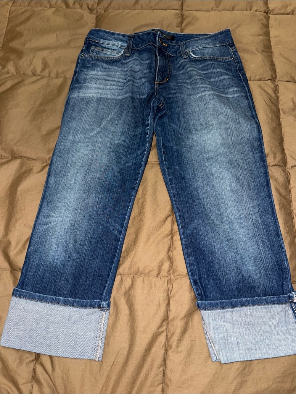 Joe's Jeans Medium Blue Cropped Cuff Denim